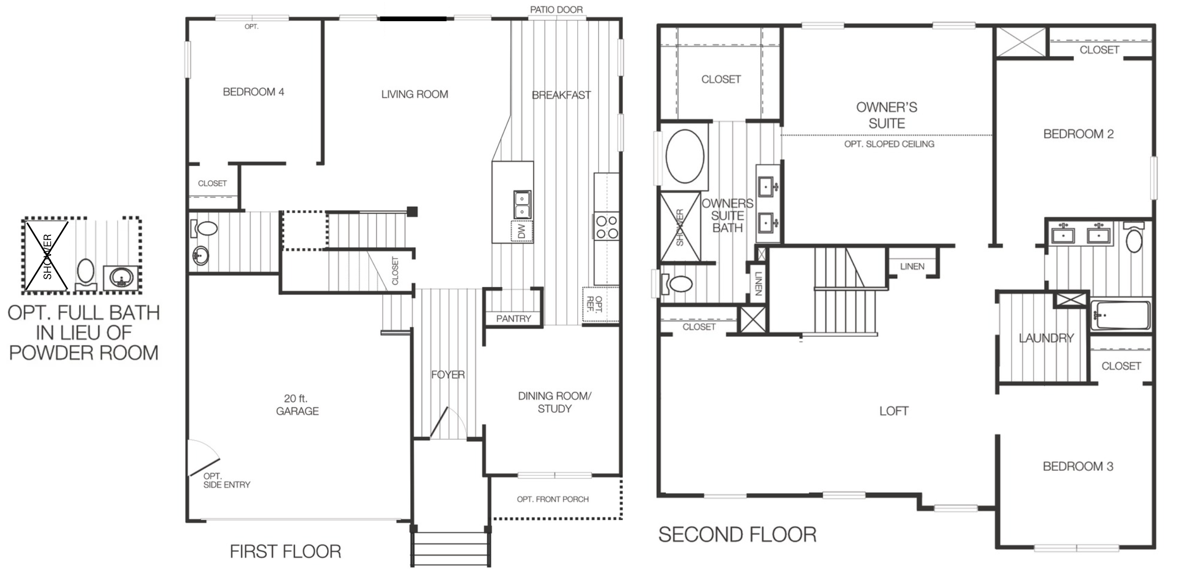 Floor plan for the Elmsted lot 45 section 7 for sale in Castleton by Boyd Homes.